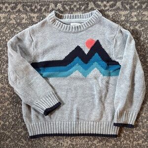 Gymboree Gray Knit Sweater with Mountains XXS 3